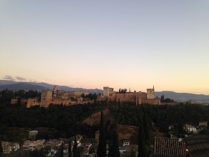 PHOTO COURTESY JORDYN MESKAN | The Alhambra seen from Mirador San Nicolás against the evening sky.