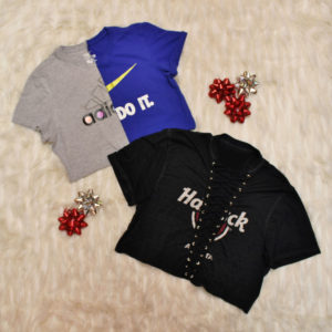 PHOTO COURTESY Keyona Elkins | You can transform $5 T-shirts from Savers into unique gifts for both the quirky and edgy friends on your nice list.